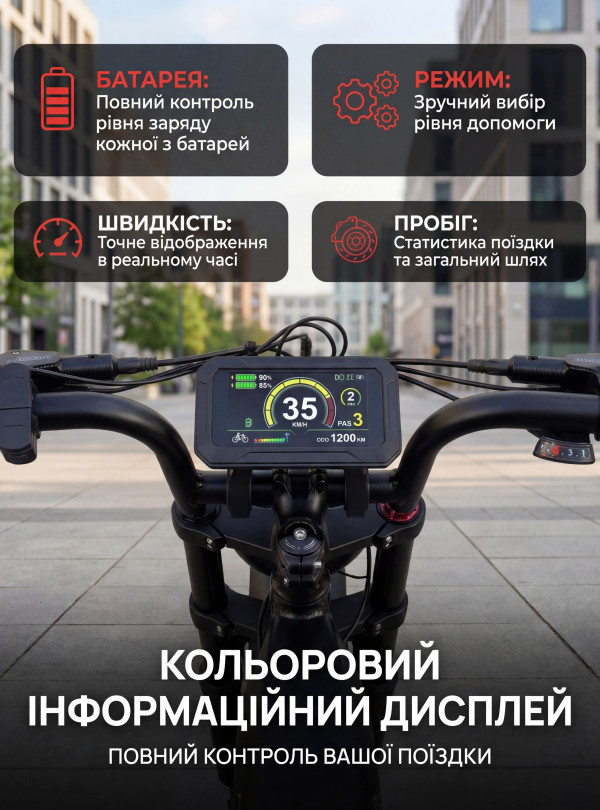 <b>SAMEBIKE</b> • Электровелосипед M20-III 2000W 36Ah электрофетбайк с большим запасом хода Черный
