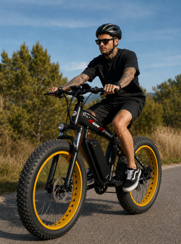 <b>New Speed</b> • Электровелосипед 500W 13Ah электрофетбайк с широкими колесами 26×4.0" Черный