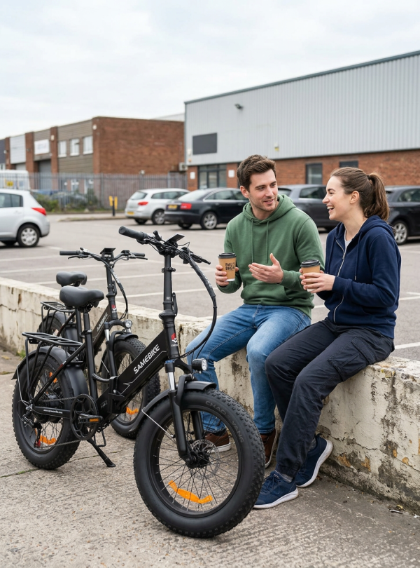 <b>SAMEBIKE</b> • Электрический велосипед складной LOTDM20 750W 13Ah электро фетбайк городской Черный