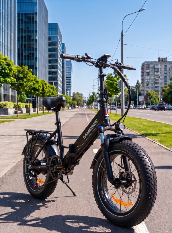 <b>SAMEBIKE</b> • Электрический велосипед складной LOTDM20 750W 13Ah электро фетбайк городской Черный