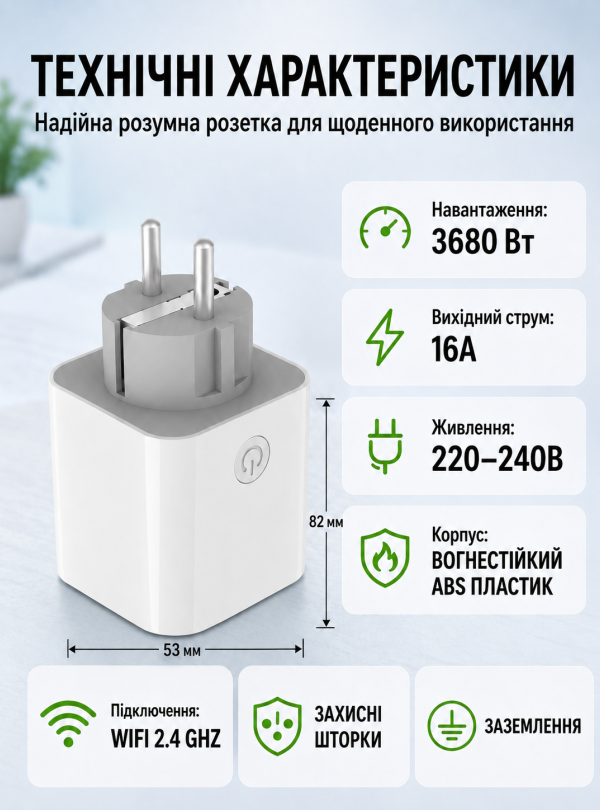 <b>OnePro</b> • Умная розетка с wi-fi таймером смарт с выключателем для экономии энергии программируемая для автоматического управления электроприборами для автоматизации включения отключения Tuya для интернета дома дачи кухни квартиры Белый