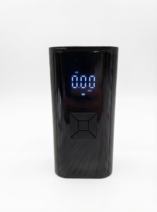 <b>OnePro</b> • УЦІНКА! Портативний компресор автомобільний насос для шин машини мотоцикла велосипеда м'яча надувних іграшок матрасів човнів басейну акумуляторний бездротовий універсальний з ліхтариком цифровим лед дисплеєм автоматичний швидкий мобільний туристичний Чорний