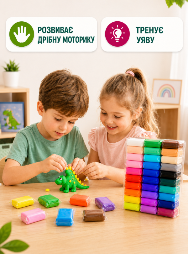 <b>OnePro</b> • Пластилин детский легкий воздушный 36 цветов набор для творчества Разноцветный