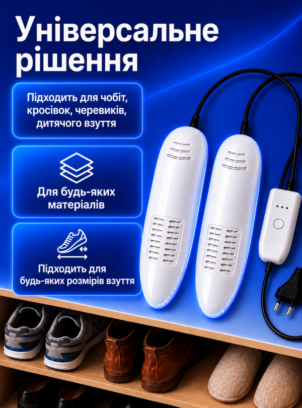 <b>OnePro</b> • Сушарка для взуття електрична 15.5 Вт, від запаху, грибка та вологи Білий