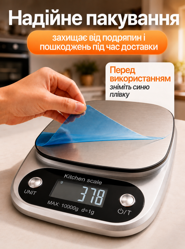 <b>OnePro</b> • Ваги кухонні електронні до 10 кг лсд дисплей функція тари автовимкнення Сріблястий