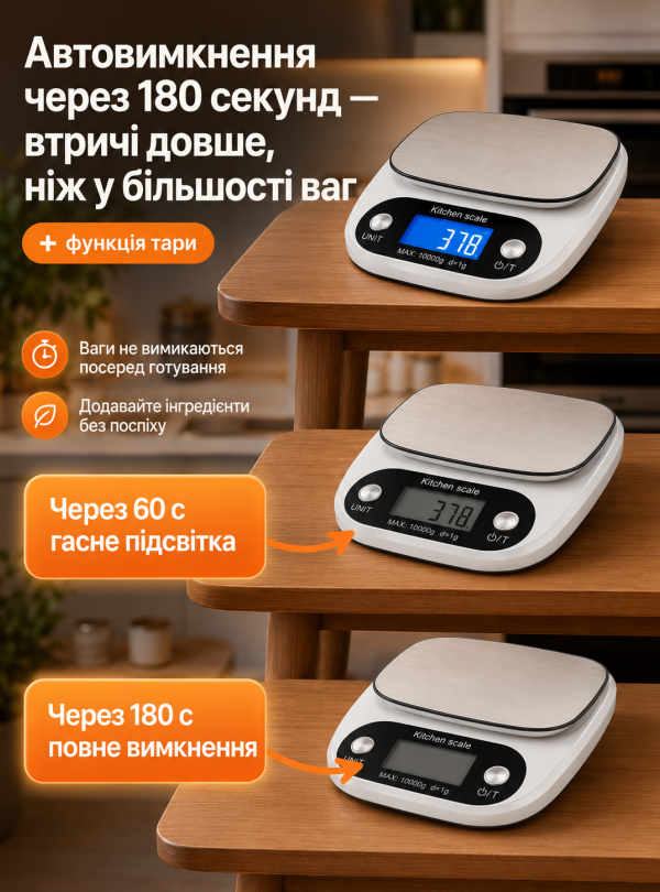 <b>OnePro</b> • Весы кухонные электронные до 10 кг лсд дисплей функция тары автовыключение Серебристый
