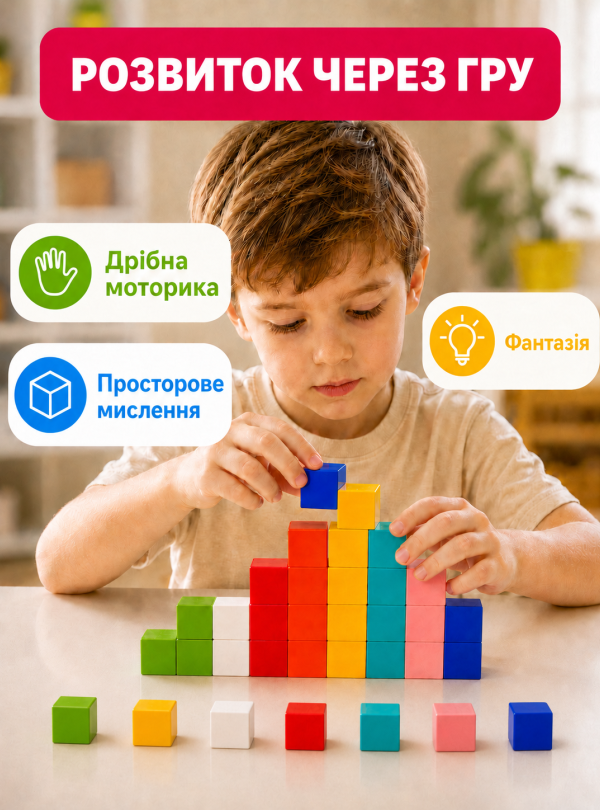 <b>OnePro</b> • Магнитный конструктор для детей 64 кубика развивающий набор игрушка Разноцветный