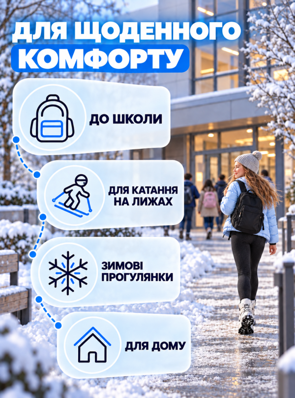 <b>Kifa</b> • Термобілизна дитяча для дівчинки зимова вовняна термокомплект для школи прогулянок Чорний