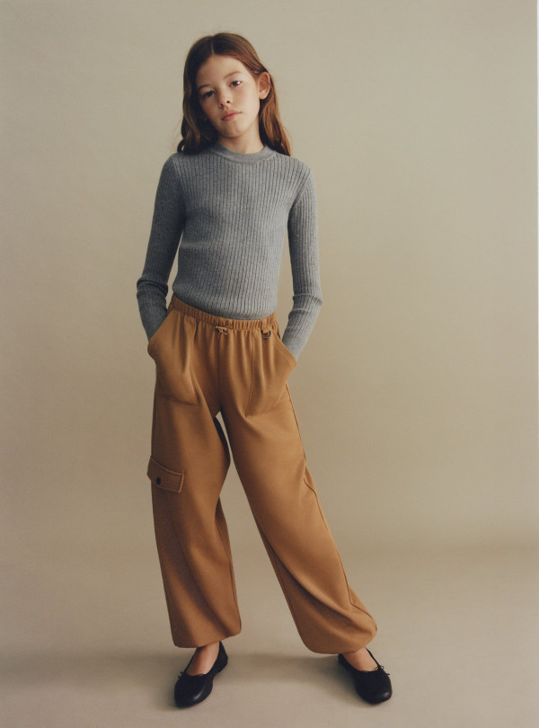 <b>Zara</b> • Штани на дівчинку карго Коричневий