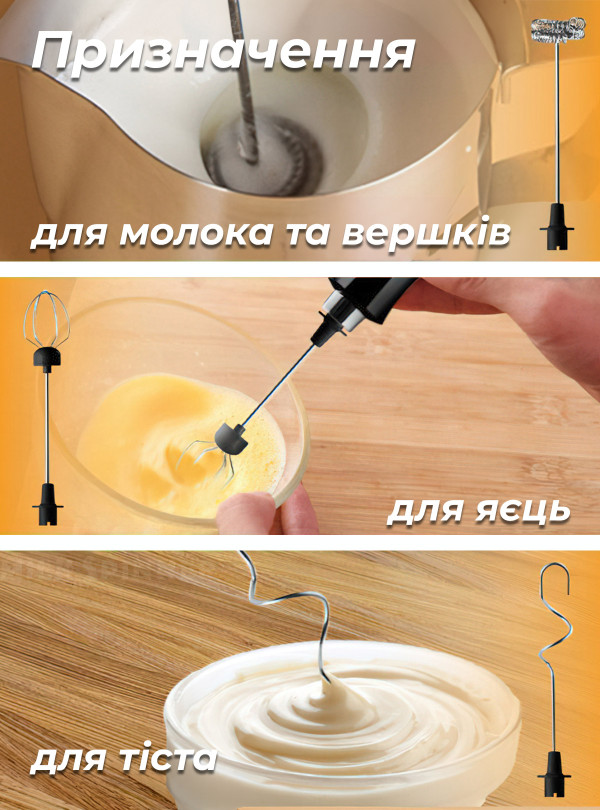 <b>OnePro</b> • Миксер капучинатор 3 в 1 вспениватель молока / блендер для молочных коктейлей / кухонный мини миксер / взбивалка для молока Черный