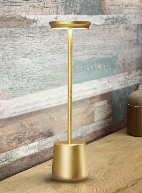 <b>OnePro</b> • Сенсорная лампа ночник с usb зарядкой на аккумуляторе в спальню / led лампа настольная с аккумулятором Золотой
