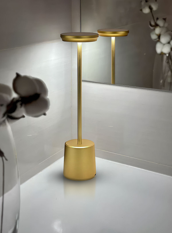 <b>OnePro</b> • Сенсорная лампа ночник с usb зарядкой на аккумуляторе в спальню / led лампа настольная с аккумулятором Золотой