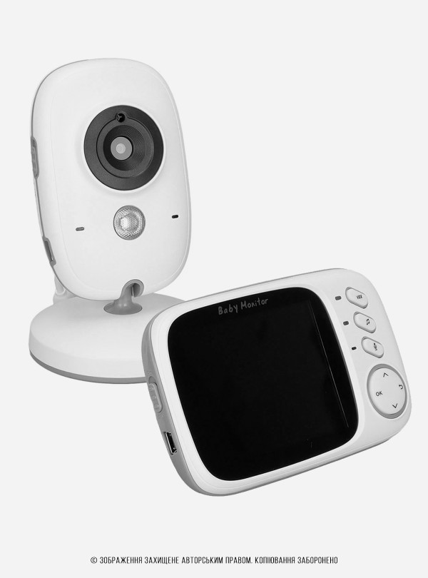 <b>OnePro</b> • Видеоняня беспроводная радионяня с камерой цифровая видеокамера с монитором ночным видением датчиком звука для ребенка Baby Monitor VB603 Белый