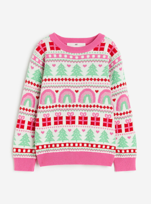 <b>H&M</b> • Кофта новогодняя для девочки Розовый