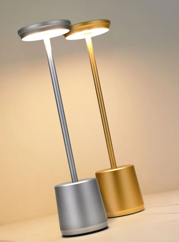 <b>OnePro</b> • Сенсорная лампа ночник с usb зарядкой на аккумуляторе в спальню / led лампа настольная с аккумулятором Серебряный