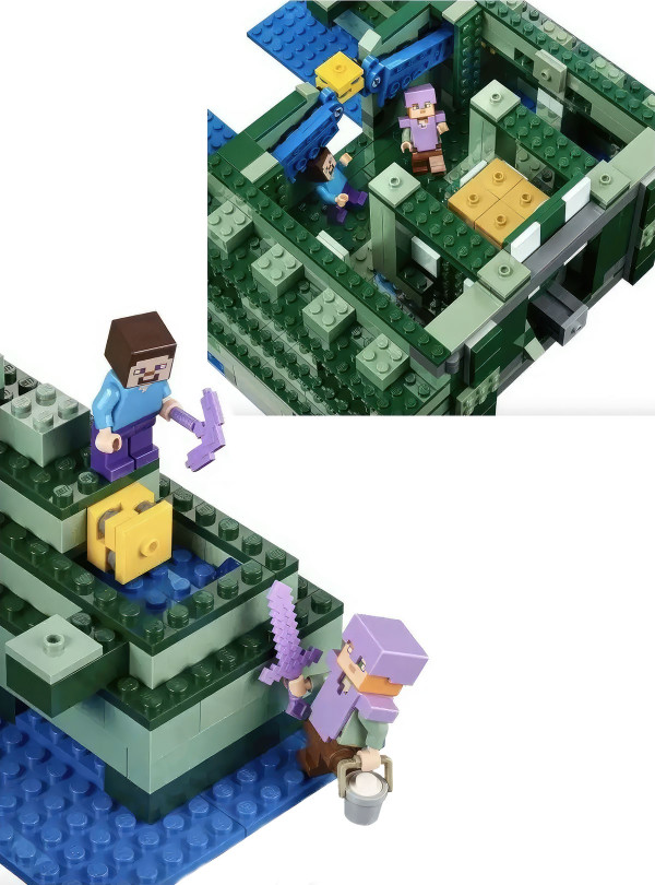 <b>OnePro</b> • Конструктор minecraft для дітей / дитячий конструктор майнкрафт / підводна фортеця / 1122 деталей Різнокольоровий