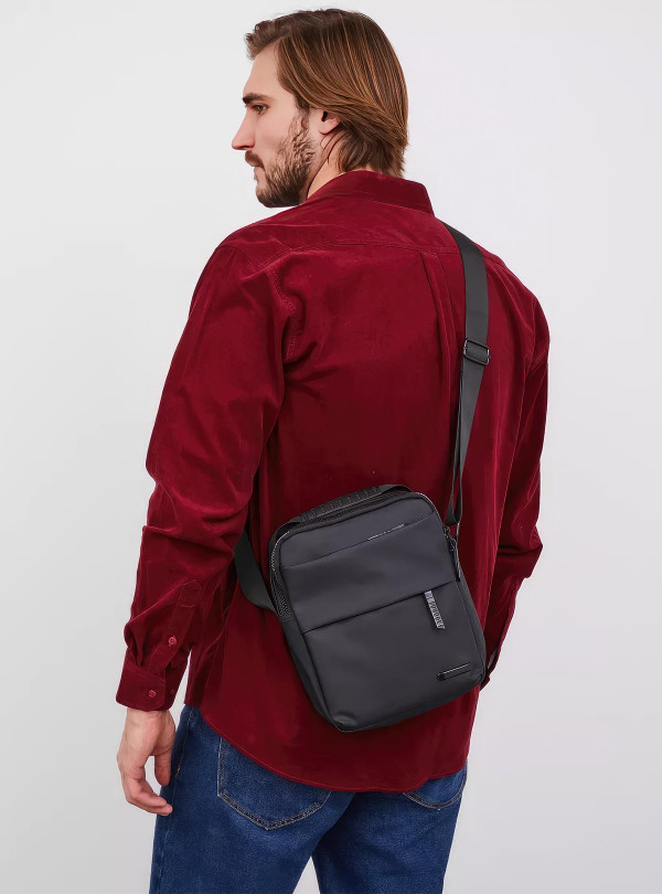 <b>OnePro</b> • Барсетка чоловіча через плече / чоловіча сумка крос-боді / барсетка з нейлону Чорний