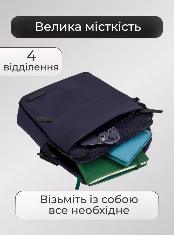 <b>OnePro</b> • Барсетка чоловіча через плече / чоловіча сумка крос-боді / барсетка з нейлону Синій
