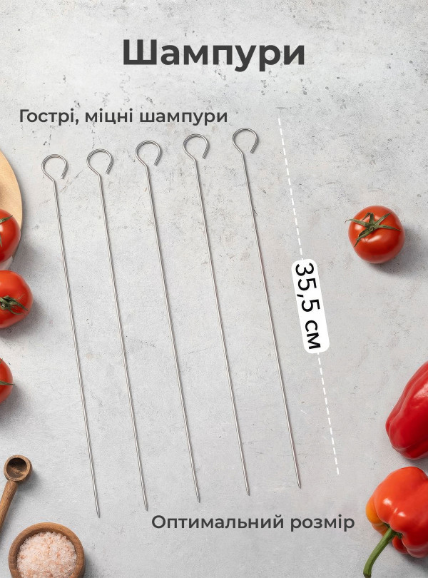 <b>OnePro</b> • Набір для шашлику барбекю мангала гриля в кейсі мангальний набір 5 шт лопатка виделка щипці ніж пензлик щітка шампура подарунковий набір для чоловіків Чорний