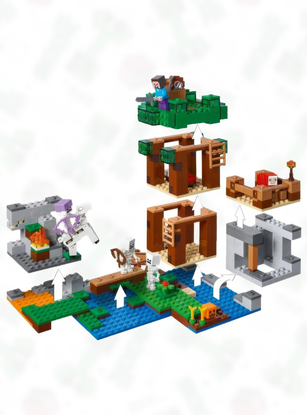 <b>DobraMAMA</b> • Lego Конструктор minecraft дитячий 463 деталі майнкрафт / напад армії скелетів Різнокольоровий
