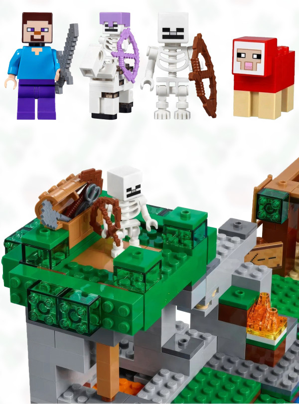 <b>DobraMAMA</b> • Lego Конструктор minecraft дитячий 463 деталі майнкрафт / напад армії скелетів Різнокольоровий