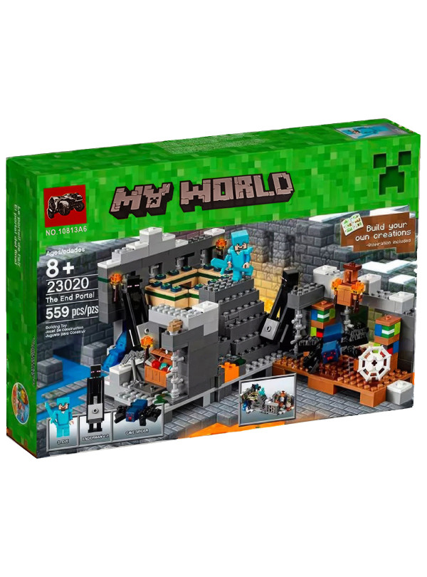 <b>DobraMAMA</b> • Конструктор minecraft для дітей lego / дитячий конструктор лего майнкрафт / портал в край / 559 деталі Різнокольоровий