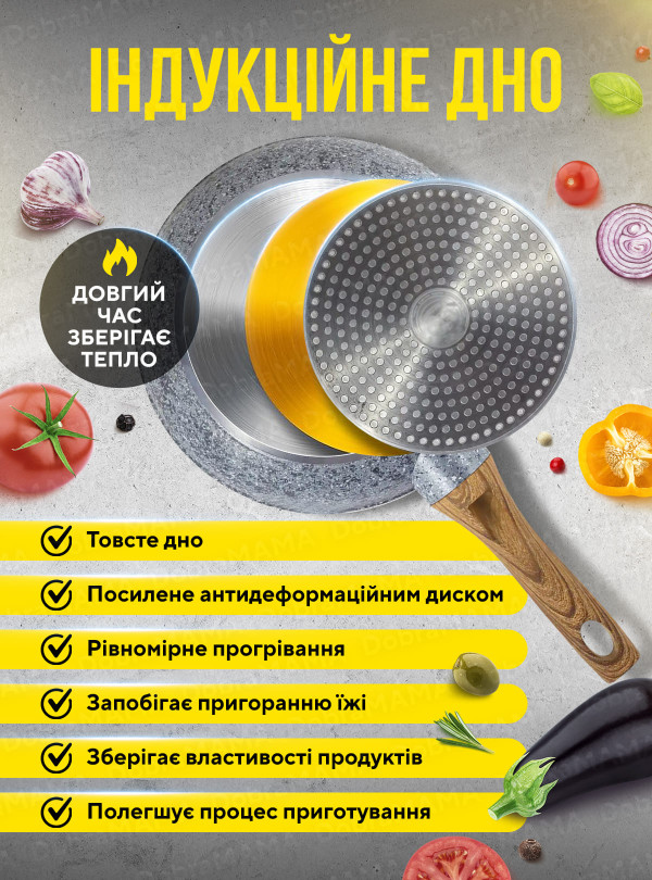 <b>OnePro</b> • Набір каструль і сковорідок з мраморним антипригарним покриттям зі скляною кришкою 10шт / набір кухонного посуду з гранітним покриттям Сірий