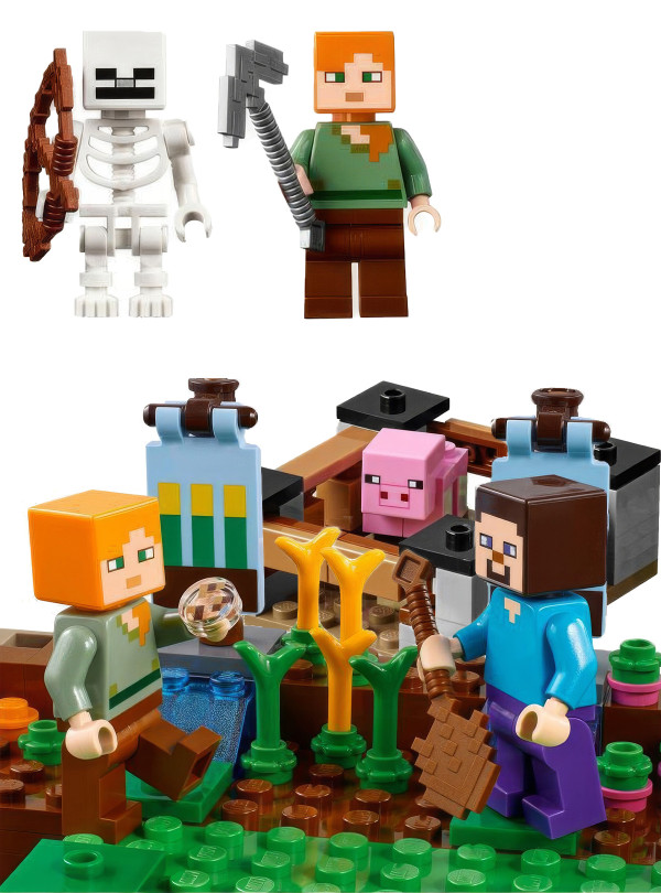 <b>DobraMAMA</b> • Конструктор minecraft для дітей lego / дитячий конструктор лего майнкрафт / Фермерський будиночок / 560 деталей Різнокольоровий