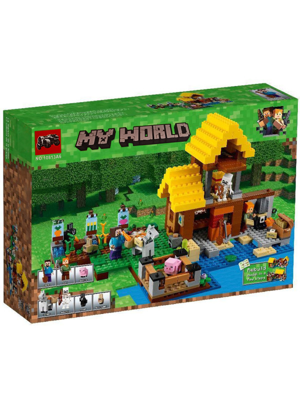 <b>DobraMAMA</b> • Конструктор minecraft для дітей lego / дитячий конструктор лего майнкрафт / Фермерський будиночок / 560 деталей Різнокольоровий