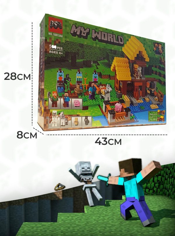 <b>DobraMAMA</b> • Конструктор minecraft для дітей lego / дитячий конструктор лего майнкрафт / Фермерський будиночок / 560 деталей Різнокольоровий