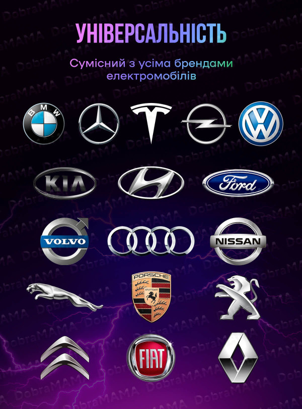 <b>feyree</b> • Зарядка для електро автомобіля Type2 3.5кВт 16А с Гарантією 2 роки 5 м / зарядка для автомобіля Nissan, Tesla, Ford, Toyota, Honda Чорний Чорний