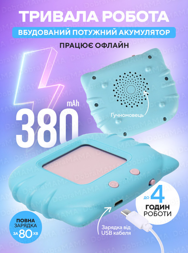 <b>DobraMAMA</b> • Детские развивающие карточки Монтессори для изучения английского языка / говорящие интерактивные карточки / 255 карточек / 510 слов Голубой
