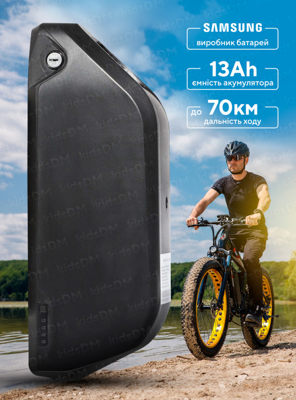 <b>New Speed</b> • Аккумулятор для электровелосипеда 48v 13Ah акумуляторна батарея акб на велосипед New Speed Черный