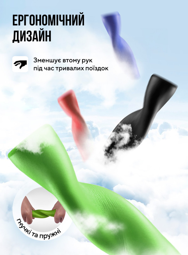 <b>ROCKBROS</b> • Грипсы на велосипед ROCKBROS мягкие ручки для велосипеда эргономические резиновые ручки на руль велосипеда грипсы для велосипеда вело ручки Салатовые