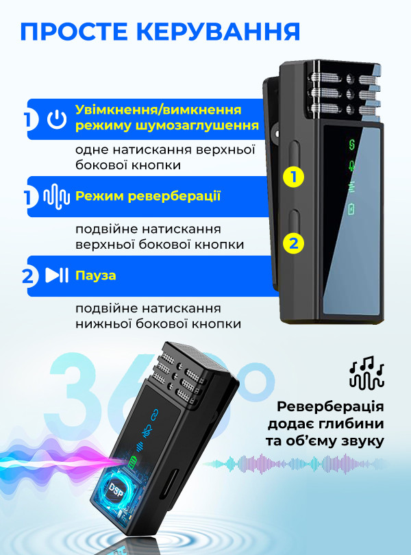 <b>OnePro</b> • Беспроводной микрофон петличный для телефона айфона iphone стримов видео конференций блогера петличка на одежду с ветрозащитными насадками 2 шт Черный